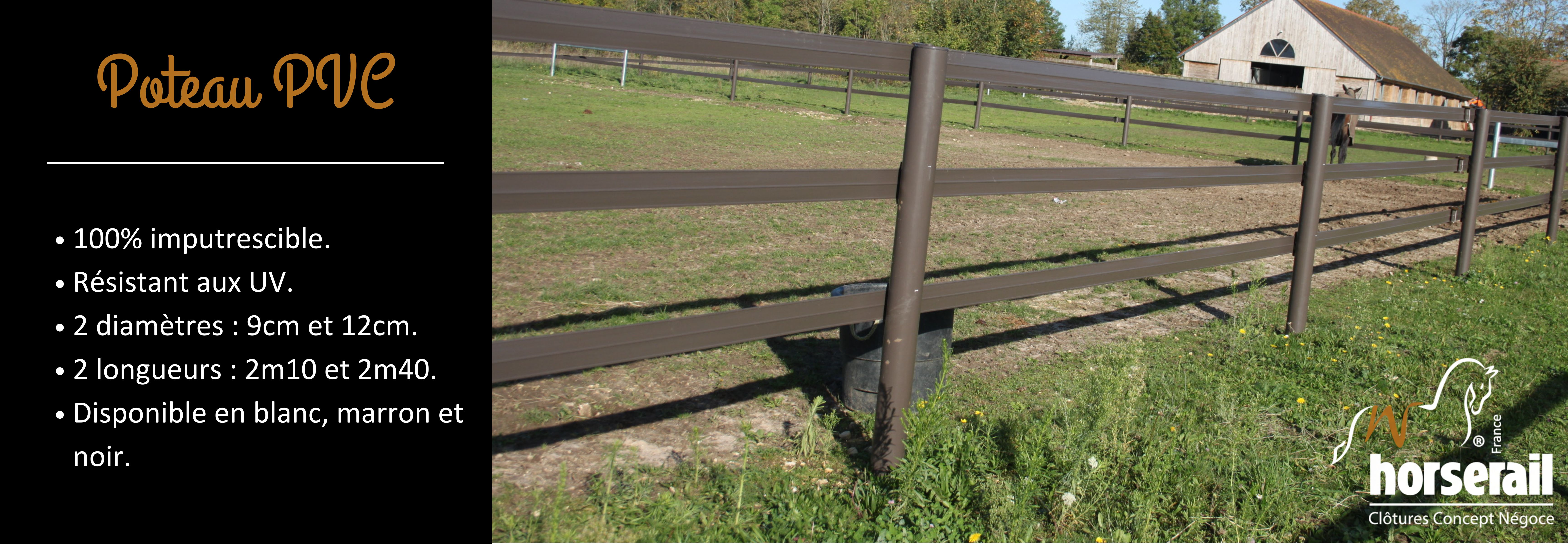 Le poteau le plus durable disponible sur le marché. Fabriqué à partir de PVC vierge, il est prévu pour recevoir les bandes Horserail et fil enrobé. Incomparable en terme de durabilité, il s'enfonce aussi bien voire mieux qu'un piquet bois